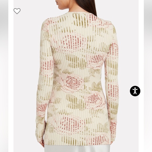 Paco Rabanne NWT ribbed button cardigan roses S - Picture 2 of 12